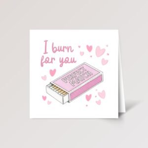 Personalized Anniversary Card for Husband/Wife with Pink Matchbox