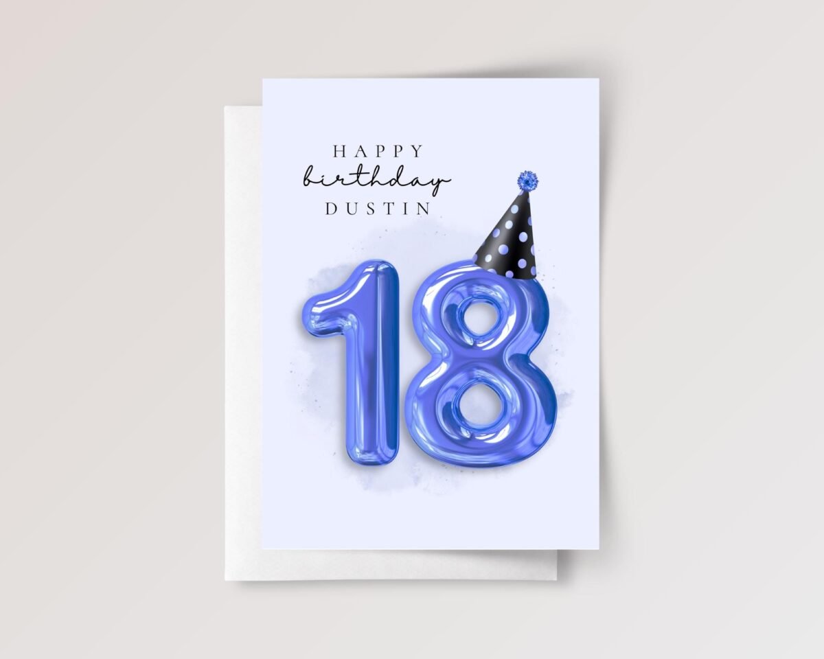 Personalized 18th Birthday Card for Teen Daughter/Son with Rose Gold Balloons