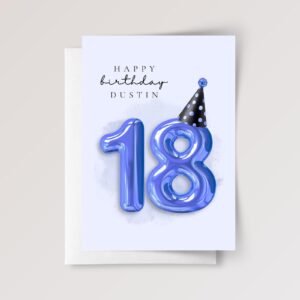 Personalized 18th Birthday Card for Teen Daughter/Son with Rose Gold Balloons