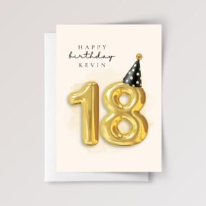 Personalized 18th Birthday Card for Teen Daughter/Son with Rose Gold Balloons
