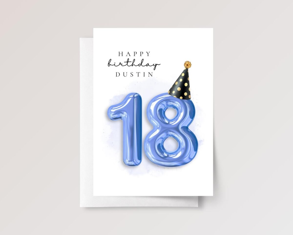 Personalized 18th Birthday Card for Teen Daughter/Son with Rose Gold Balloons