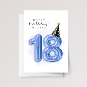 Personalized 18th Birthday Card for Teen Daughter/Son with Rose Gold Balloons