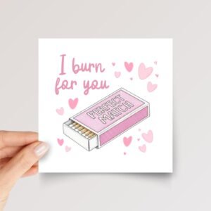 Personalized Anniversary Card for Husband/Wife with Pink Matchbox