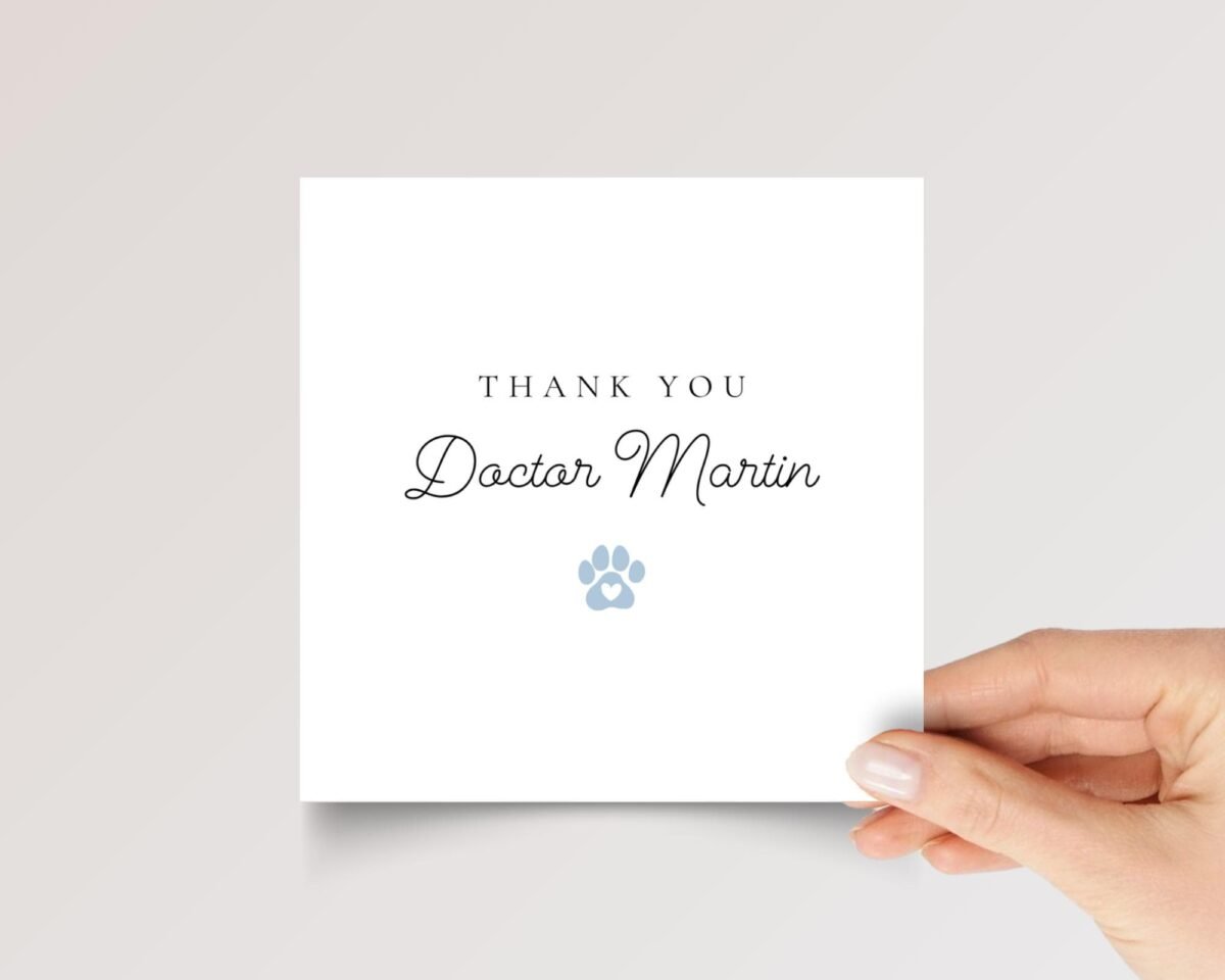 Personalized Thank You Card for Veterinarian Doctor, Dog Owner