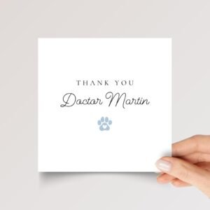 Personalized Thank You Card for Veterinarian Doctor, Dog Owner