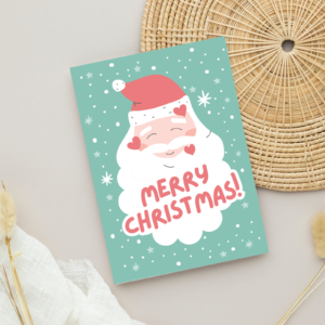 Kids Christmas Card with Jolly Santa Kids Christmas Card with Jolly Santa