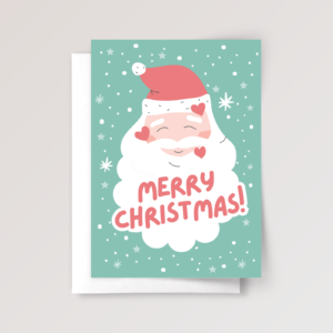 Kids Christmas Card with Jolly Santa Kids Christmas Card with Jolly Santa