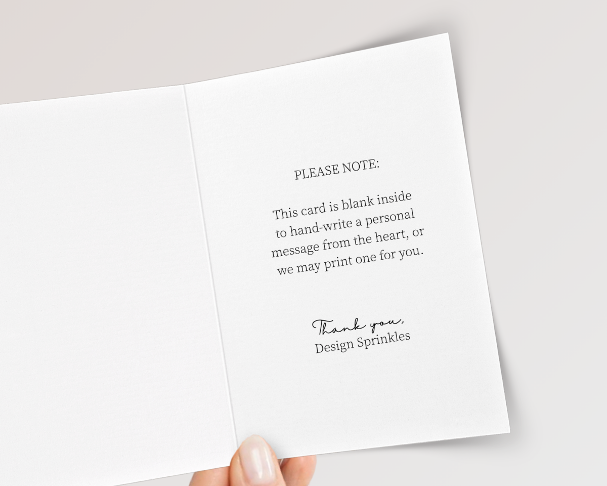 Inside of Personalized A7 Card