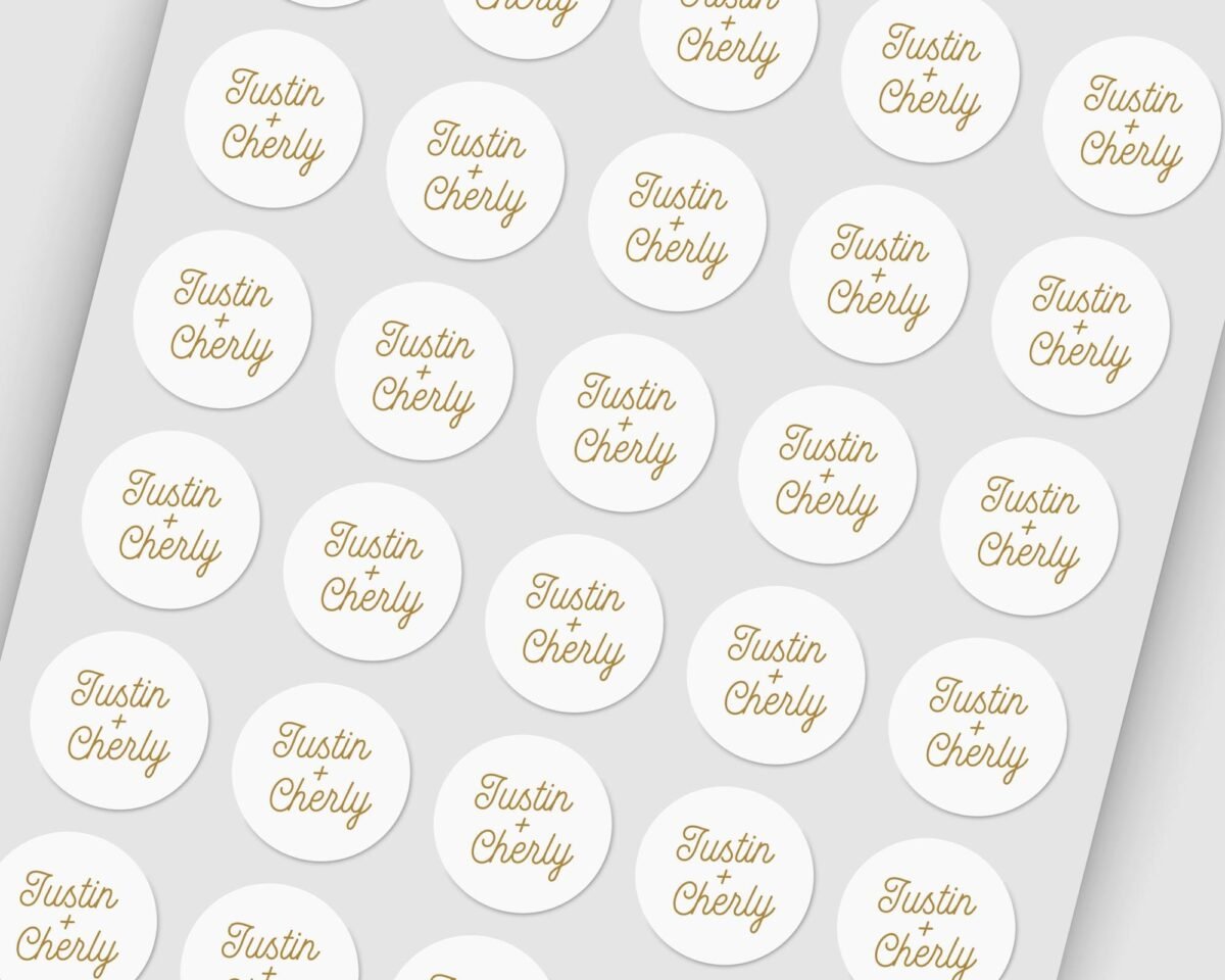 Custom Wedding Name Labels for Invitations and Save the Dates Stickers