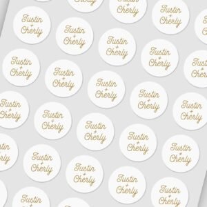 Custom Wedding Name Labels for Invitations and Save the Dates Stickers