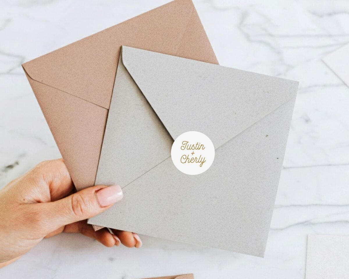 Custom Wedding Name Labels for Invitations and Save the Dates Stickers