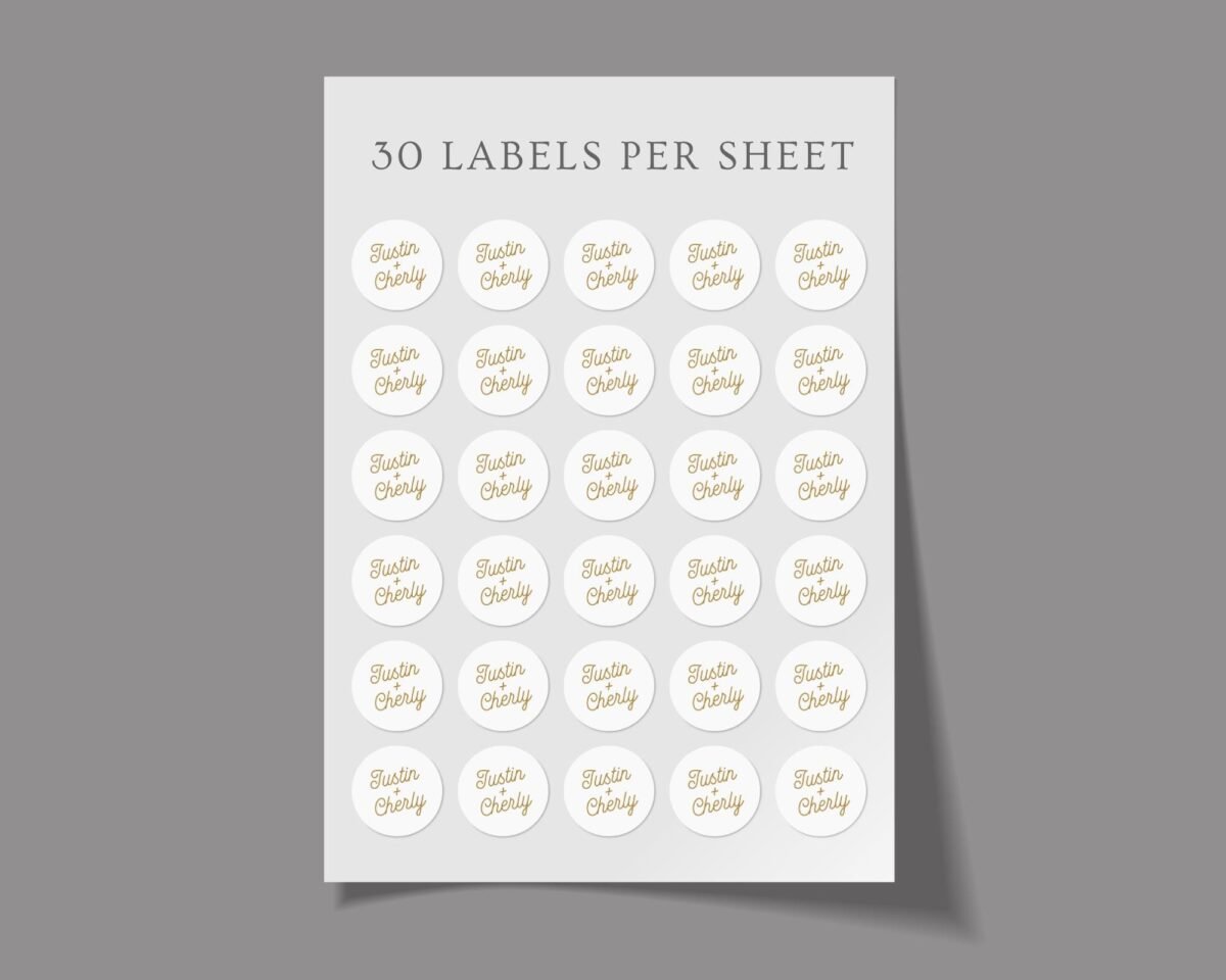Custom Wedding Name Labels for Invitations and Save the Dates Stickers