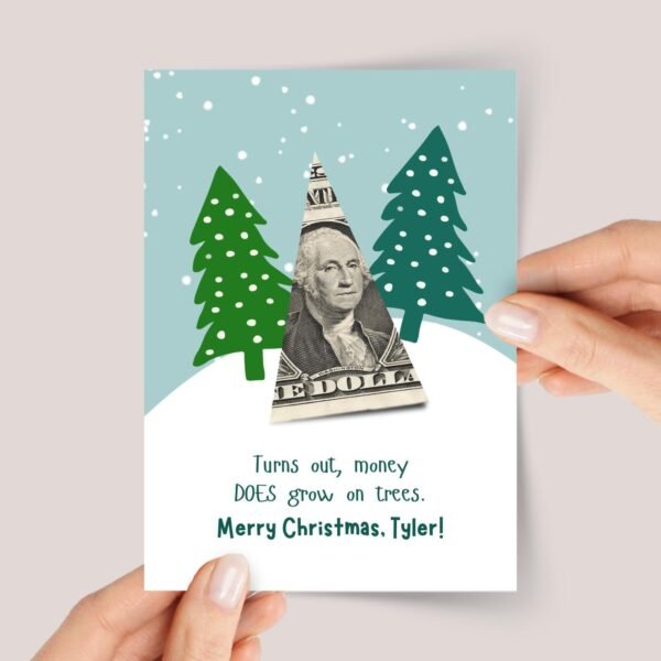 Personalized Christmas Money Card for Kids and Teens - Fold Your Own Dollar