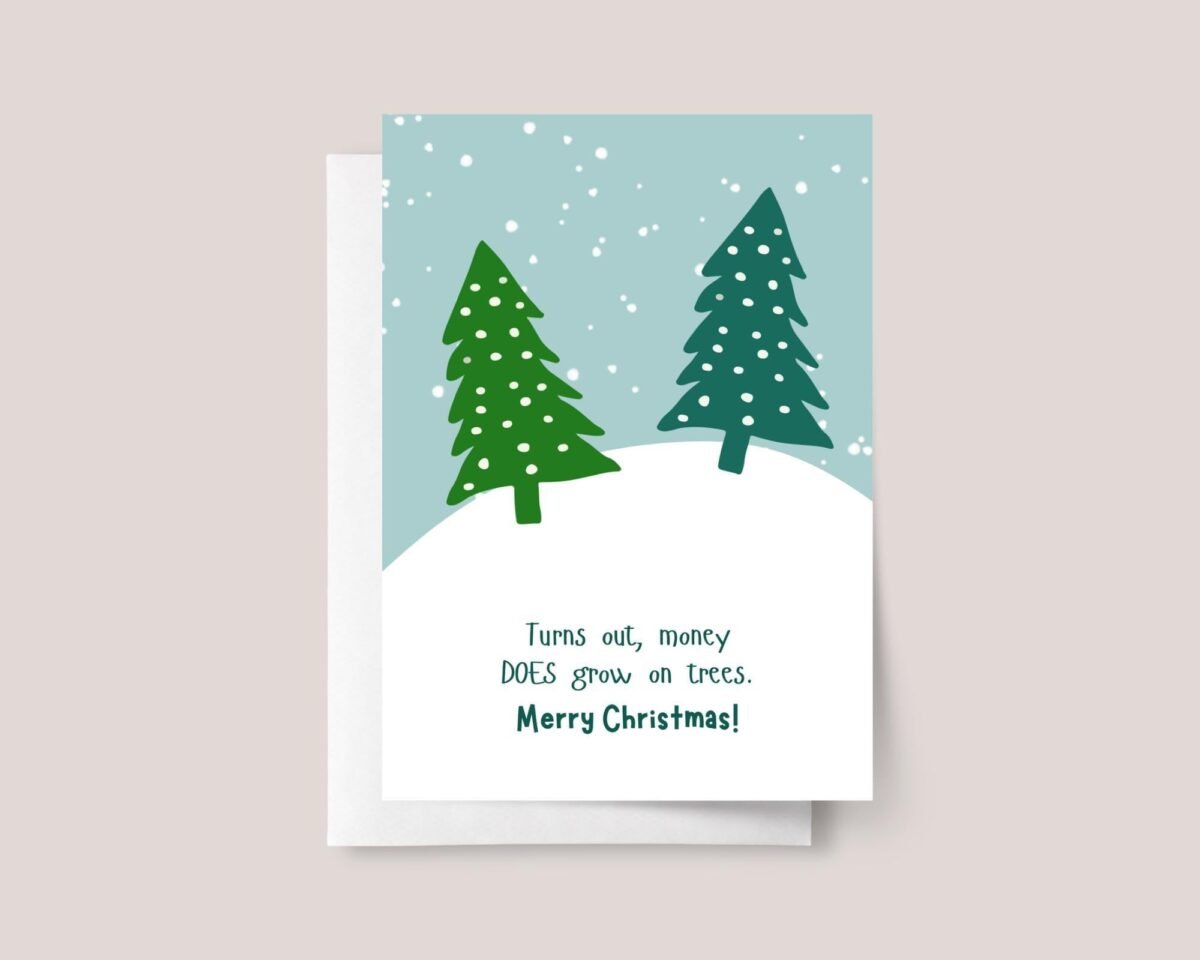 Personalized Christmas Money Card for Kids and Teens - Fold Your Own Dollar