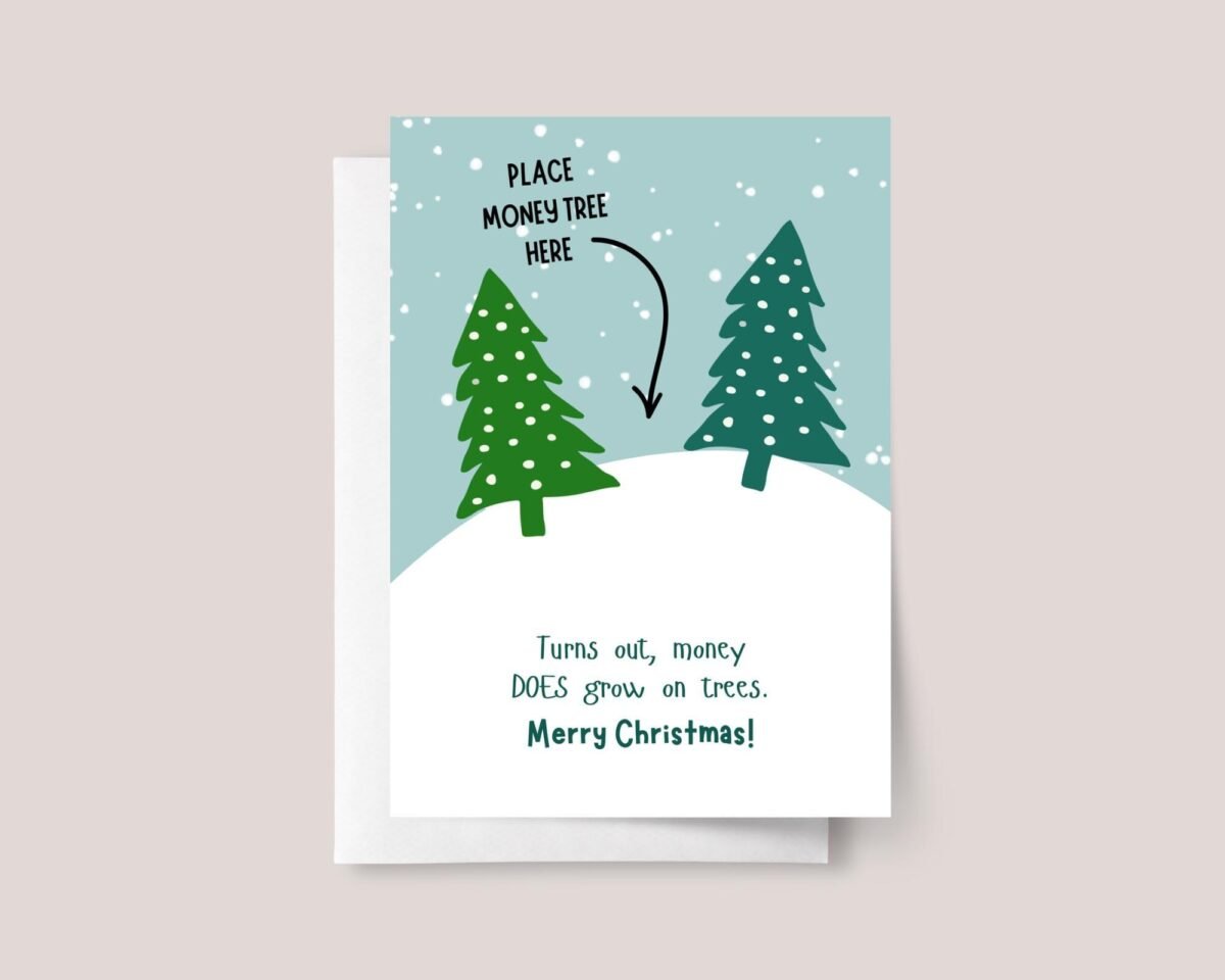 Personalized Christmas Money Card for Kids and Teens - Fold Your Own Dollar