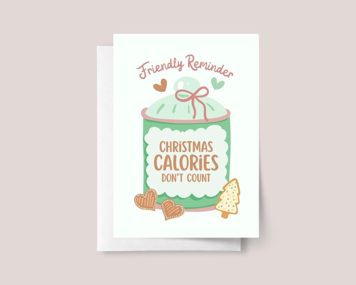 Christmas Card with Cookie Jar, 5 x 7 Holiday Greeting Card Pack and Envelopes