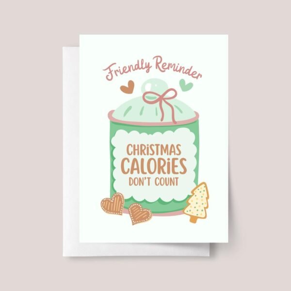 Christmas Card with Cookie Jar, 5 x 7 Holiday Greeting Card Pack and Envelopes