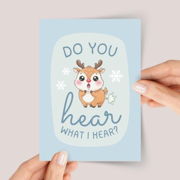 Farting Reindeer Christmas Card Pack, 5 x 7 Funny Holiday Greeting Cards and Envelopes