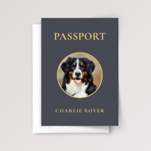 Pet Adoption Passport Card with Photo and Envelope, 5 x 7 inches
