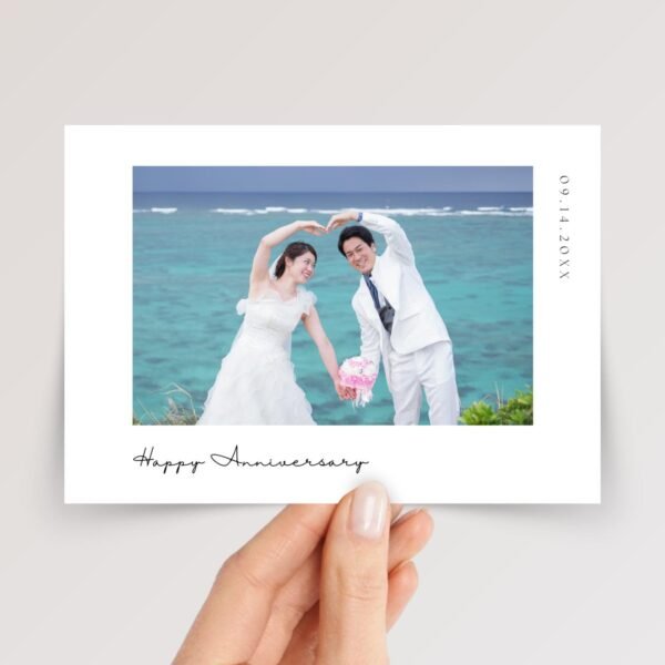Photo Anniversary Card for Husband/Wife - 5 x 7 Folded Greeting with Envelope