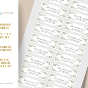 Christmas Return Address Labels with Mistletoe Design, Includes 18 Labels/Sticker Sheet, 1 x 3 inches