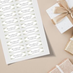 Christmas Return Address Labels with Mistletoe Design, Includes 18 Labels/Sticker Sheet, 1 x 3 inches