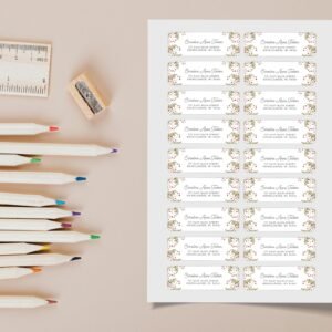Christmas Return Address Labels with Winter Florals, Includes 18 Labels/Sticker Sheet, 1 x 3 inches