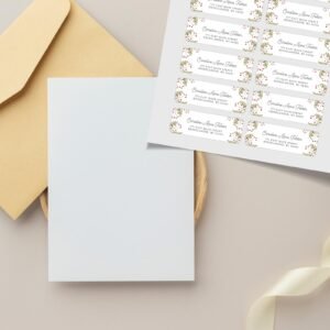 Christmas Return Address Labels with Winter Florals, Includes 18 Labels/Sticker Sheet, 1 x 3 inches
