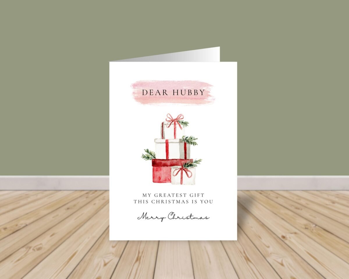 Personalized Christmas Card for Husband, 5 x 7 Greeting Card, Gift for Him