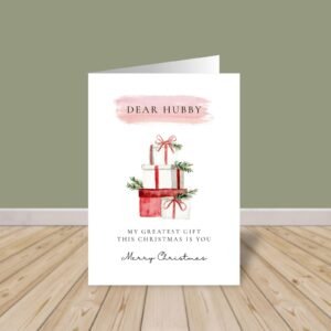 Personalized Christmas Card for Husband, 5 x 7 Greeting Card, Gift for Him