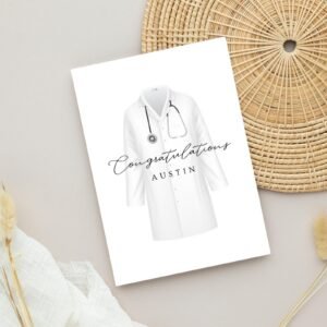 Congratulations Card for White Hat Ceremony, Medical Students, 5 x 7 Greeting with White Envelope