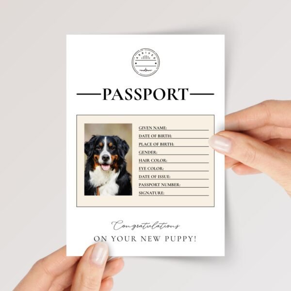 Pet Passport Card with Photo and Envelope, 5 x 7 inches Pet Passport Card with Photo and Envelope, 5 x 7 inches