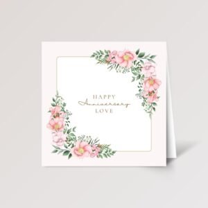 Anniversary Card for Wife, 5 1/4" Floral Greeting with Envelope