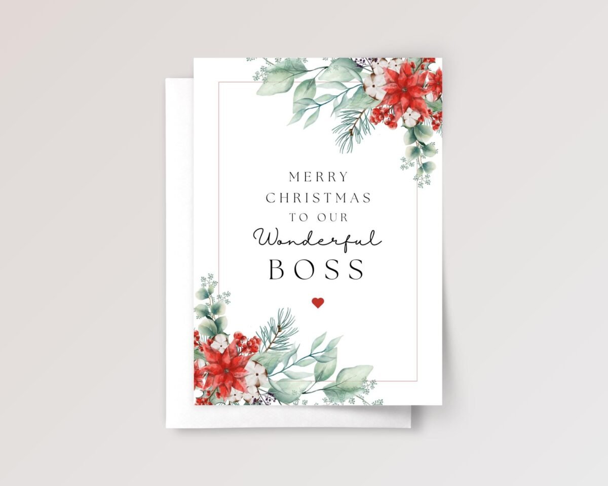 Floral Christmas Card for Boss