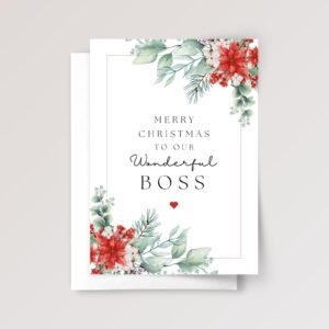 Floral Christmas Card for Boss