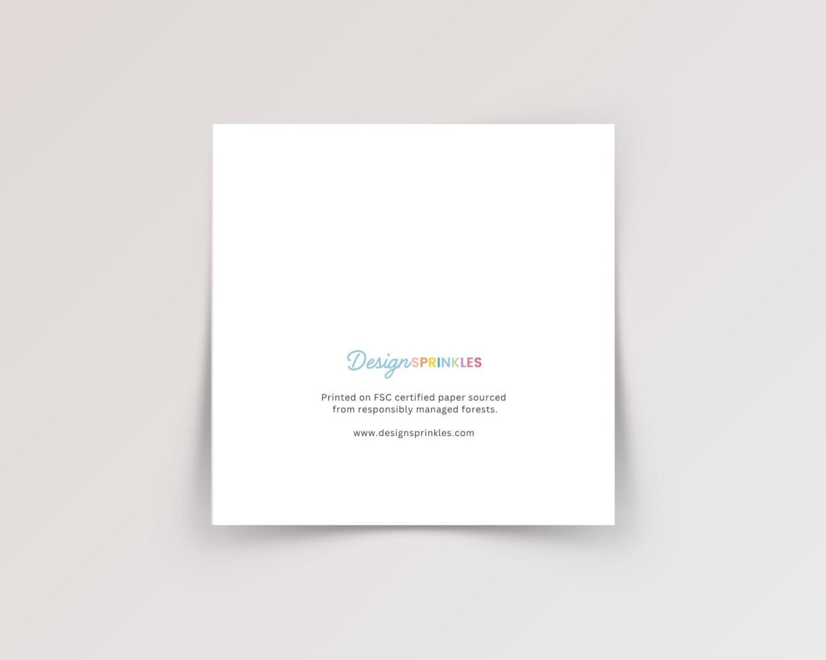 Personalized Christmas Card for Couple, Square Folded Greeting Card with Floral Wreath
