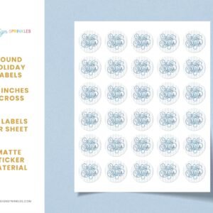 Christmas Stickers for Invitations and Cards, 1.5 Round Labels, 30 Per Sheet | Happy Holidays Christmas Stickers for Invitations and Cards, 1.5 Round Labels, 30 Per Sheet | Happy Holidays
