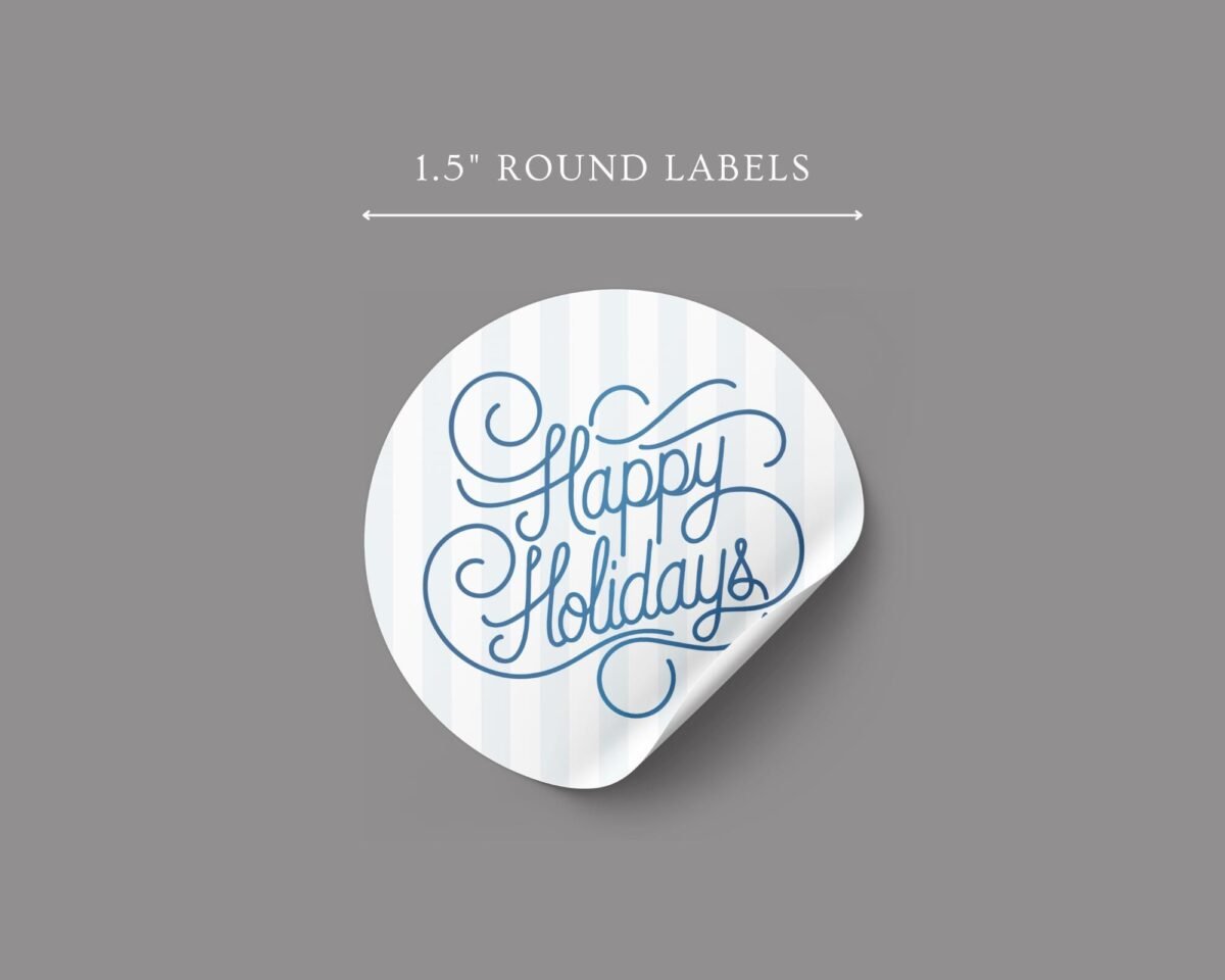 Christmas Stickers for Invitations and Cards, 1.5 Round Labels, 30 Per Sheet | Happy Holidays Christmas Stickers for Invitations and Cards, 1.5 Round Labels, 30 Per Sheet | Happy Holidays
