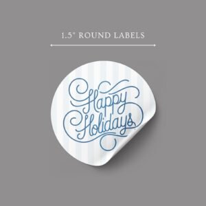 Christmas Stickers for Invitations and Cards, 1.5 Round Labels, 30 Per Sheet | Happy Holidays Christmas Stickers for Invitations and Cards, 1.5 Round Labels, 30 Per Sheet | Happy Holidays