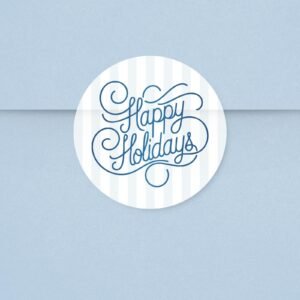 Christmas Stickers for Invitations and Cards, 1.5 Round Labels, 30 Per Sheet | Happy Holidays Christmas Stickers for Invitations and Cards, 1.5 Round Labels, 30 Per Sheet | Happy Holidays