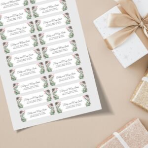 Christmas Return Address Labels with Pinecones, Includes 18 Labels/Sticker Sheet, 1 x 3 inches