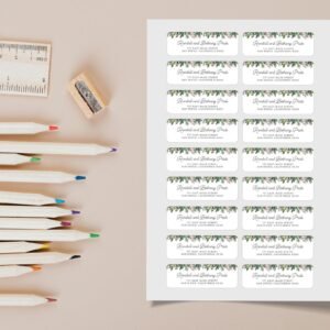Christmas Return Address Labels with Pine Florals, Includes 18 Labels/Sticker Sheet, 1 x 3 inches
