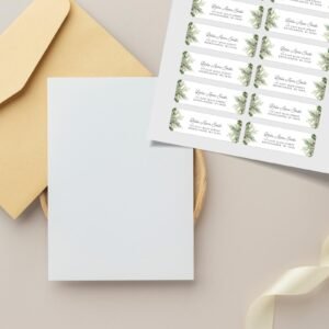 Christmas Return Address Labels with Winter Pine, Includes 18 Labels/Sticker Sheet, 1 x 3 inches