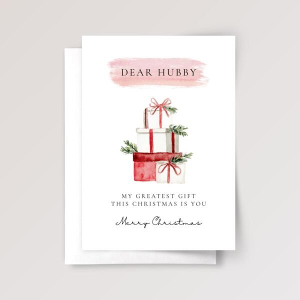 Christmas Card for Husband, 5 x 7 Greeting Card, Gift for Him