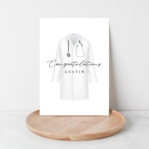Congratulations Card for White Hat Ceremony, Medical Students, 5 x 7 Greeting with White Envelope