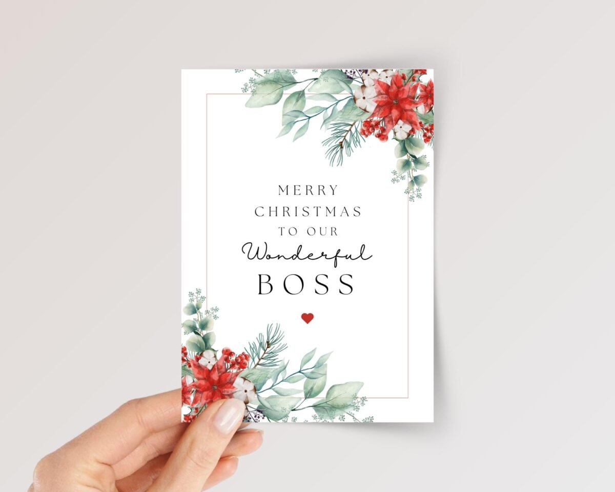 Floral Christmas Card for Boss