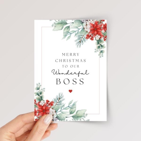 Floral Christmas Card for Boss